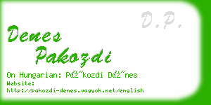 denes pakozdi business card